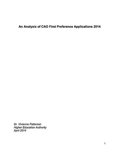 cover for An Analysis of CAO First Preference Applications 2014