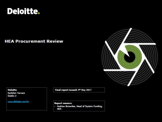 Title slide form the Deloitte HEA Procurement Review