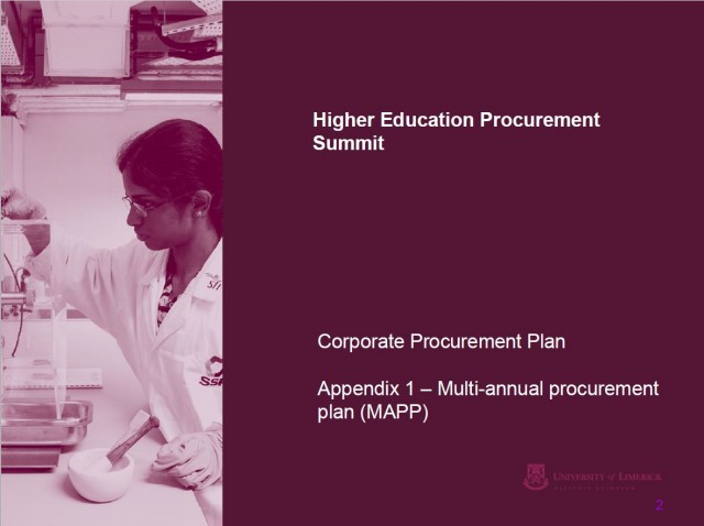 cover for Completing the Multi Annual Procurement Plan (MAPP), HEI’s perspective, Rose Fogarty, UL