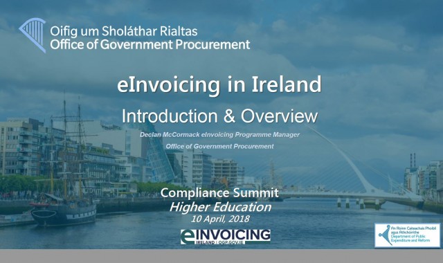 cover for EU Directive requirement for eInvoicing, Declan McCormack, OGP