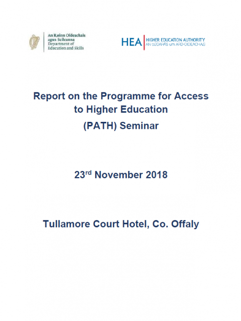 Cover for Report on the Programme for Access to Higher Educations