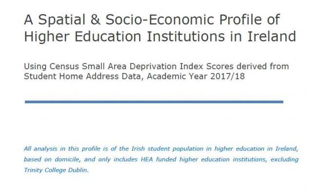 cover for Higher Education Spatial & Socio-Economic Profile, 2017/18 Enrolments