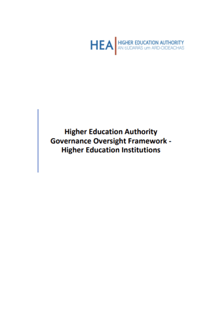 Higher Education Authority Governance Oversight Framework - Higher Education Institutions Thumbnail