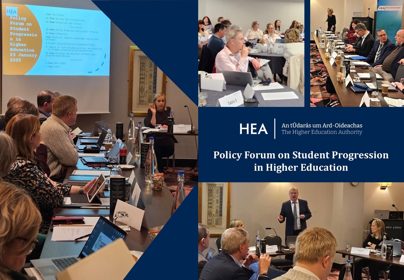 Collage of images from the HEA Policy Forum on Student Progression in Higher Education