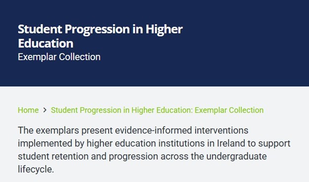 Text image containing information on Student Progression in Higher Education