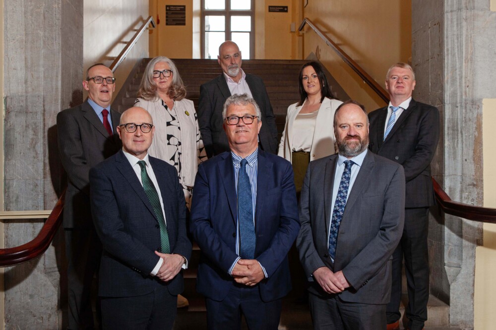 DC 030625 - REPRO FREE
FREE PIC
Pictured ahead of the Leadership Summit on Generative AI in Higher Education Teaching and Learning at University College Cork were Prof. Paul McSweeney, Vice-President for Learning and Teaching, University College Cork; Prof. John O'Halloran, President of University College Cork; Paul O'Donovan, Academic Secretary & Assistant Registrar at University College Cork;
Back row: Prof. Stephen Byrne, Deputy President and Registrar, University College Cork; Samantha Fahy, Sustainability Manager, Dublin City University; Dr Alan Wall, Chef Executive of the Higher Education Authority; Caoimhe Hope, Higher Education Policy & Reform, Department of Further and Higher Education, Research, Innovation and Science; Tim Conlon, Head of Policy and Strategic Planning.
Pic: Diane Cusack group photo at UCC