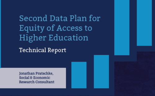 Screenshot of report cover Second Data Plan for Equity of Access to Higher Education docuemnt