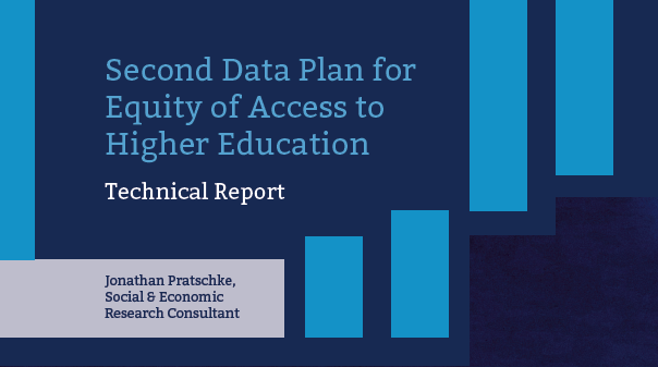 Screenshot of report cover Second Data Plan for Equity of Access to Higher Education docuemnt