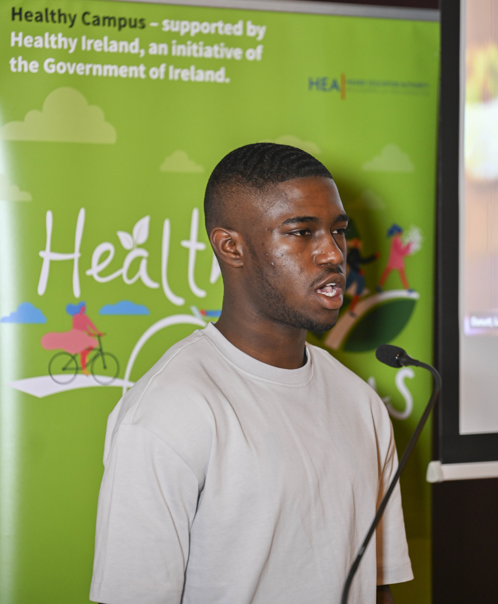 Male speaker speaking at the Launch of the Limerick Framework