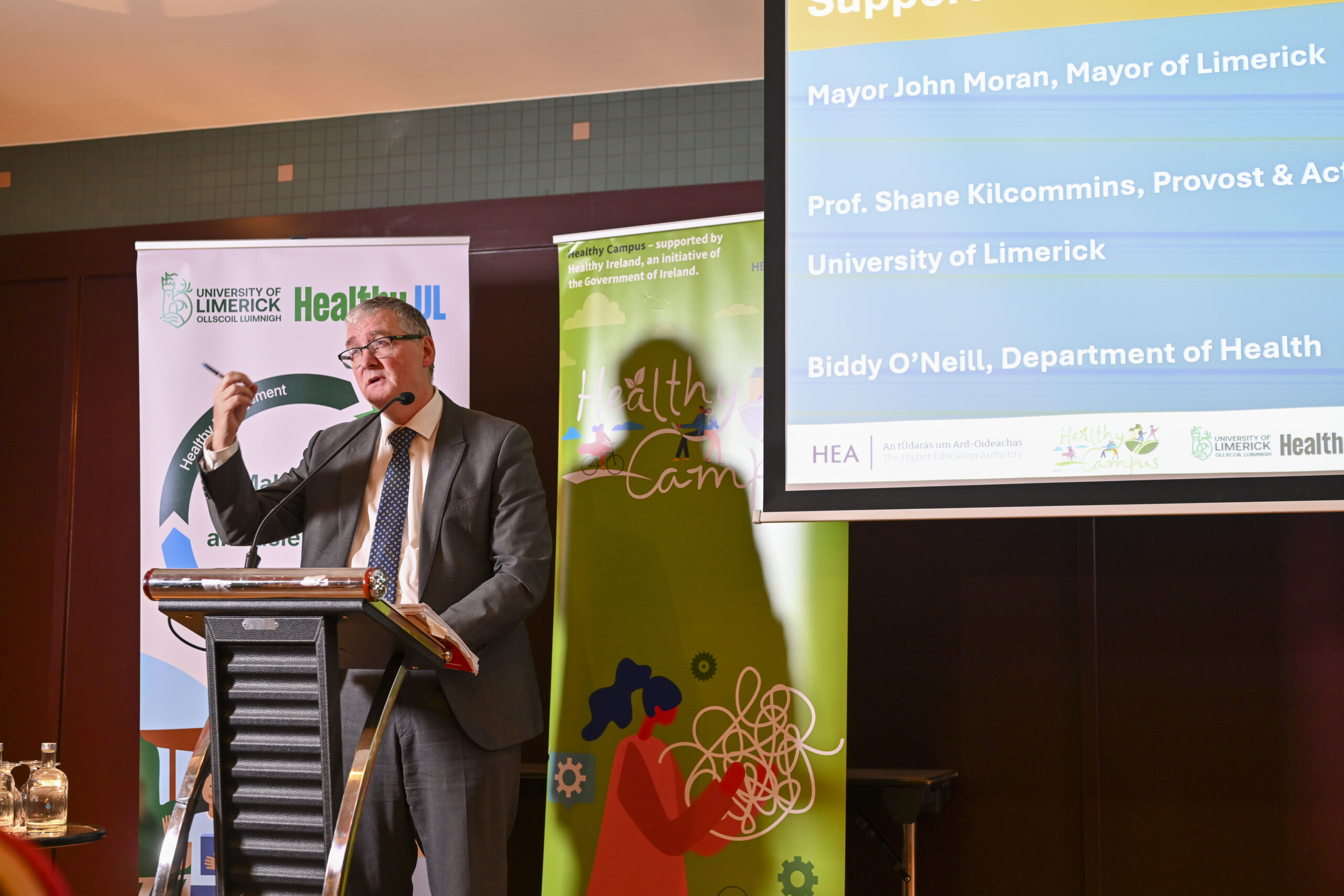 Male speaker speaking at the Launch of the Limerick Framework