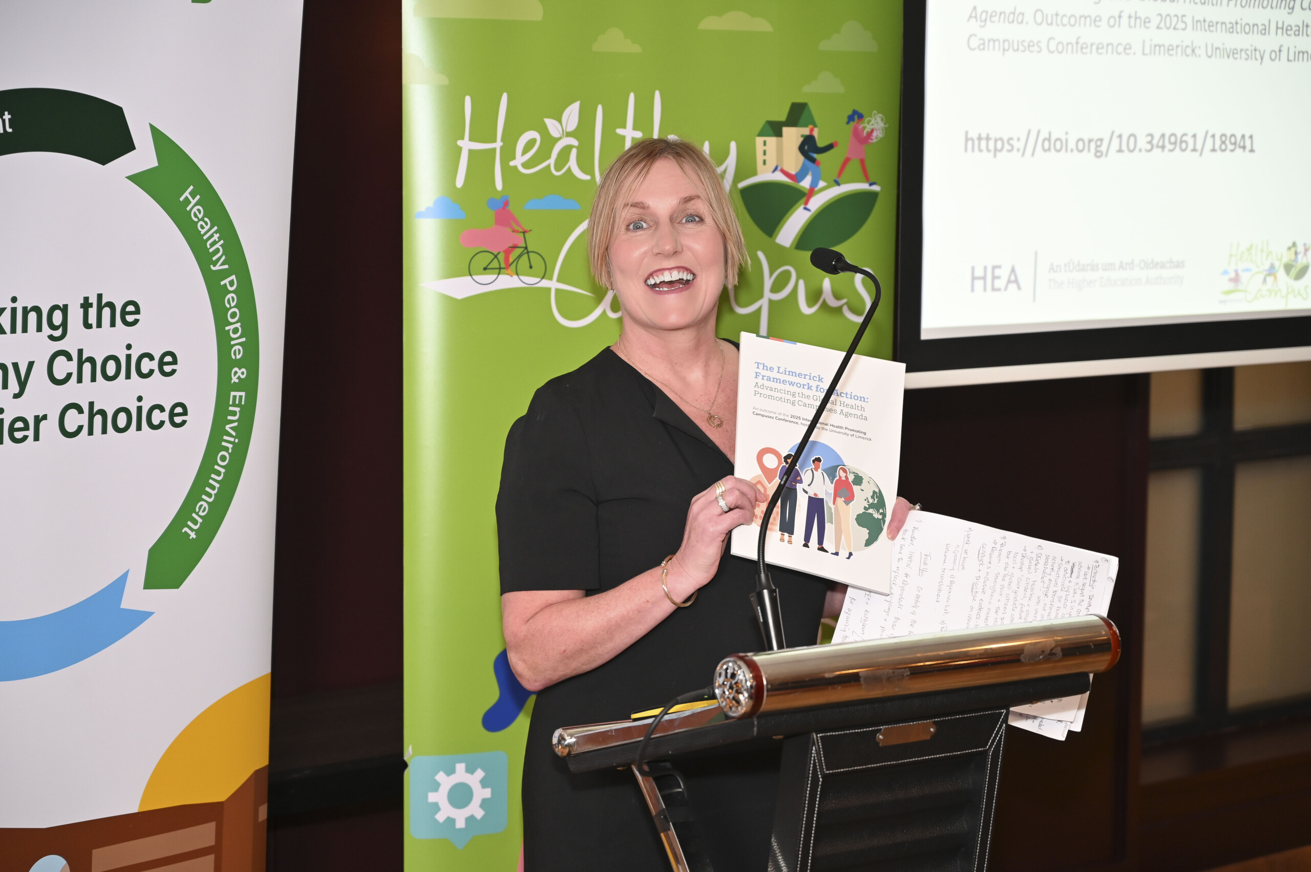 Female speaker speaking at the Launch of the Limerick Framework