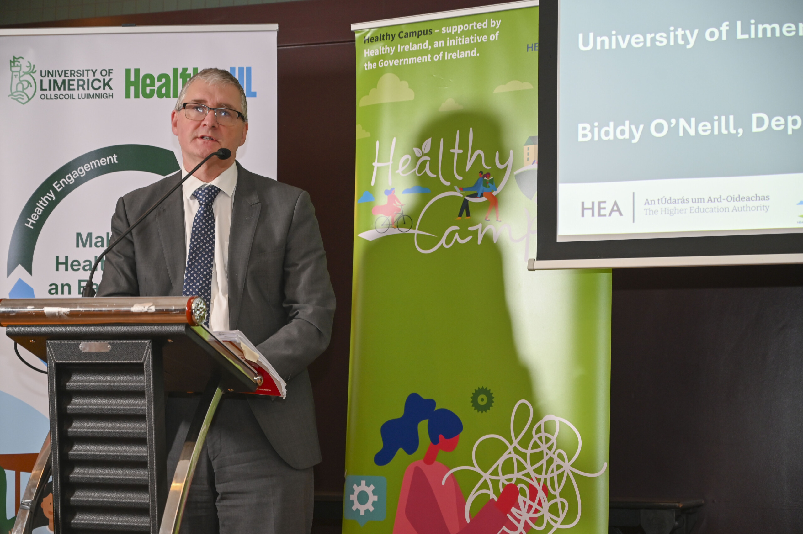 Male speaker speaking at the Launch of the Limerick Framework