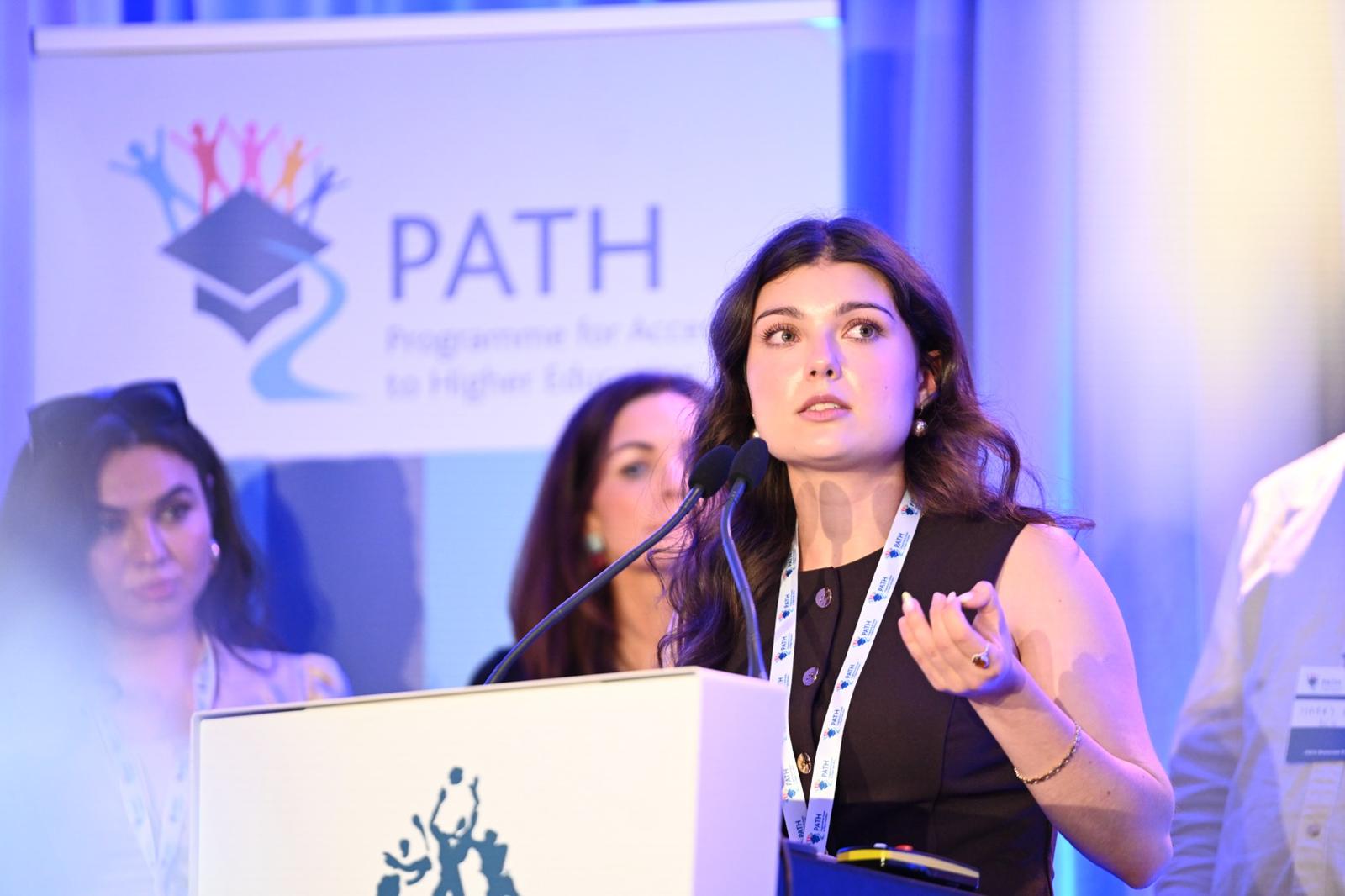 Vanessa Paszkowska speaking at the PATH Showcase