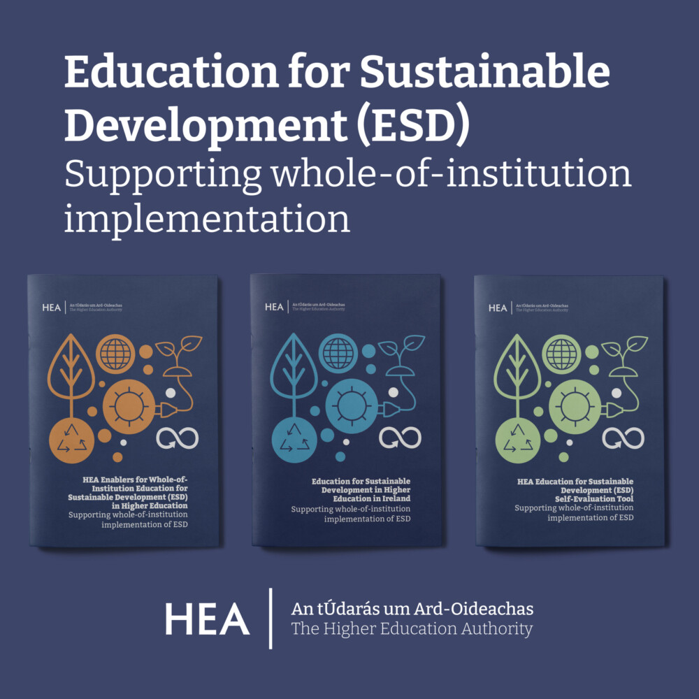 Image of three report covers on Education for Sustainable Development
