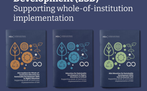 Image of three report covers on Education for Sustainable Development